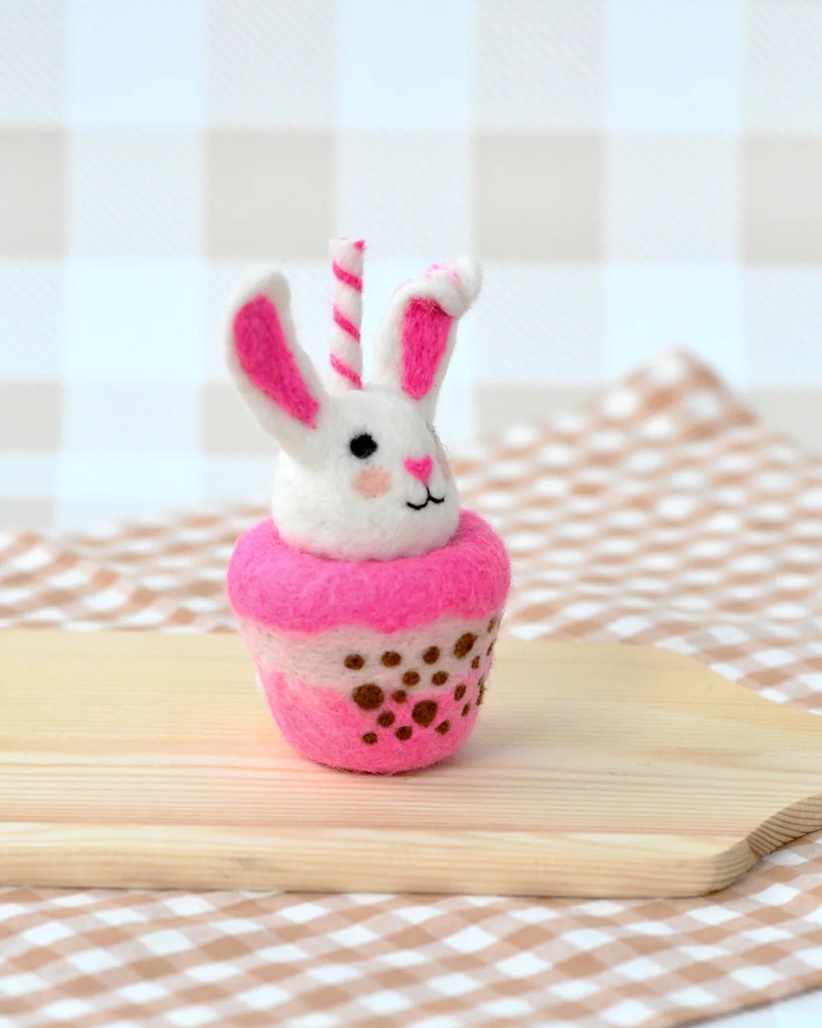 TARA TREASURES | FELT EASTER BUNNY BOBA BUBBLE TEA DRINK by TARA TREASURES - The Playful Collective