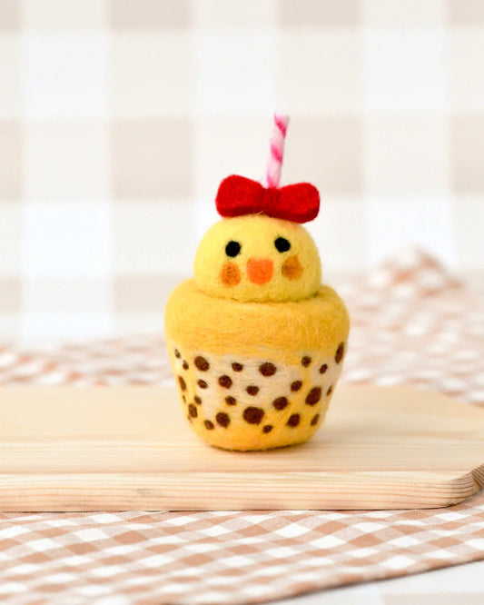 TARA TREASURES | FELT EASTER CHICK BOBA BUBBLE TEA DRINK by TARA TREASURES - The Playful Collective