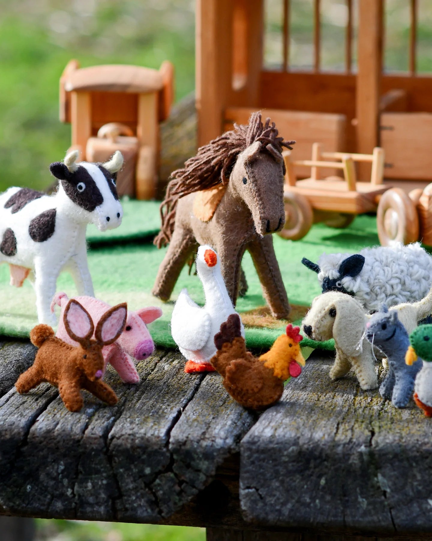 TARA TREASURES | FELT FARM ANIMALS TOY SET - SET OF 10 TOYS by TARA TREASURES - The Playful Collective