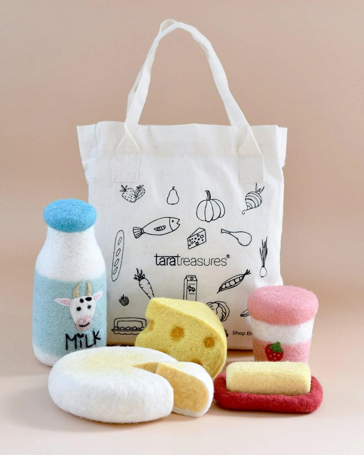 TARA TREASURES | FELT FOOD GROUPS PRETEND PLAY FOOD SET - DAIRY *PRE-ORDER* by TARA TREASURES - The Playful Collective