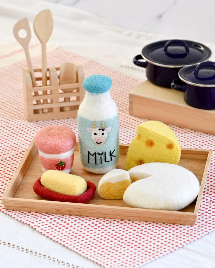 TARA TREASURES | FELT FOOD GROUPS PRETEND PLAY FOOD SET - DAIRY *PRE-ORDER* by TARA TREASURES - The Playful Collective