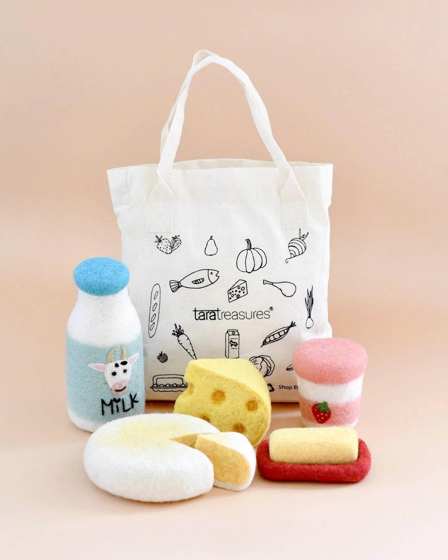 TARA TREASURES | FELT FOOD GROUPS PRETEND PLAY FOOD SET - DAIRY *PRE-ORDER* by TARA TREASURES - The Playful Collective