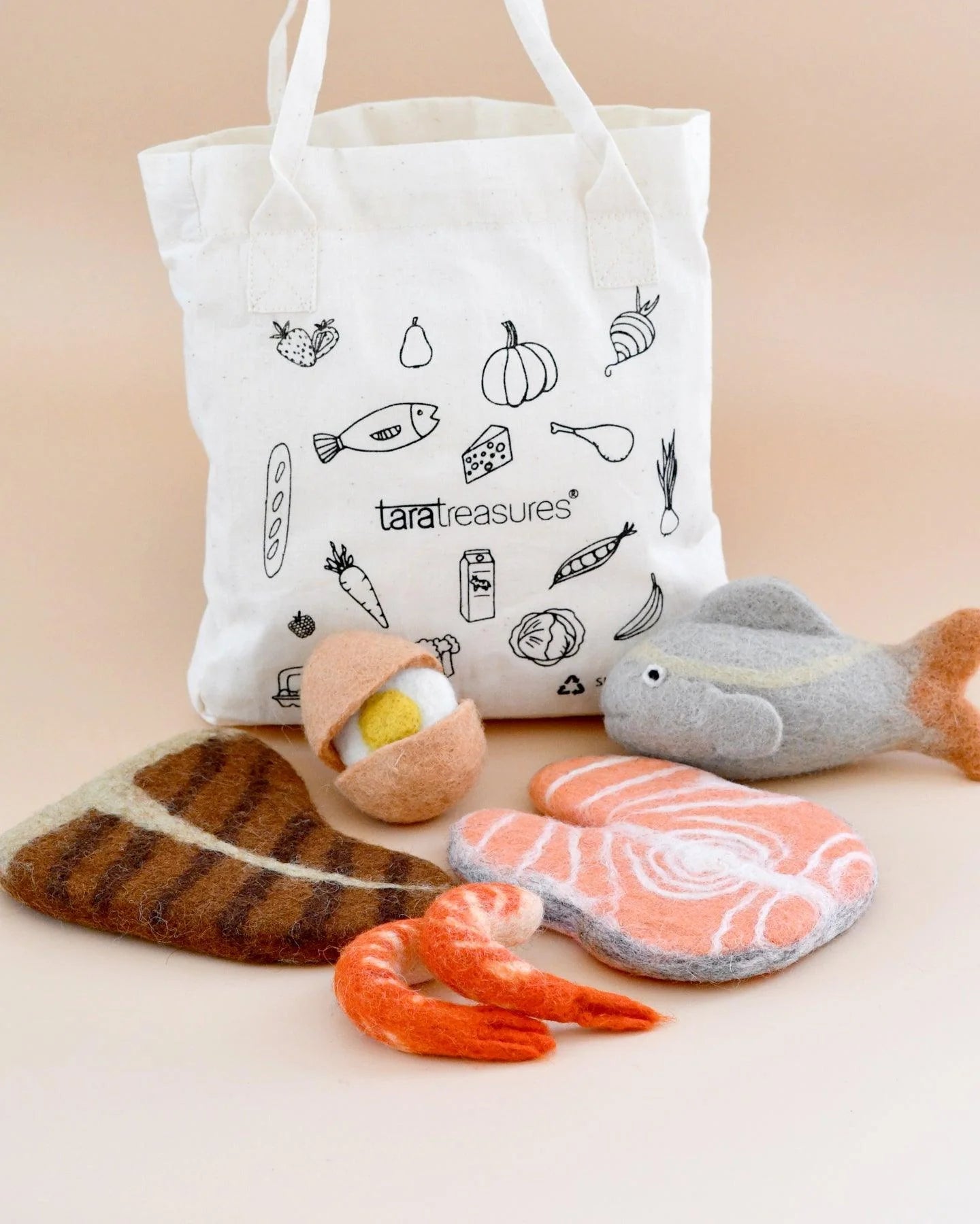 TARA TREASURES | FELT FOOD GROUPS PRETEND PLAY FOOD SET - PROTEIN *PRE-ORDER* by TARA TREASURES - The Playful Collective