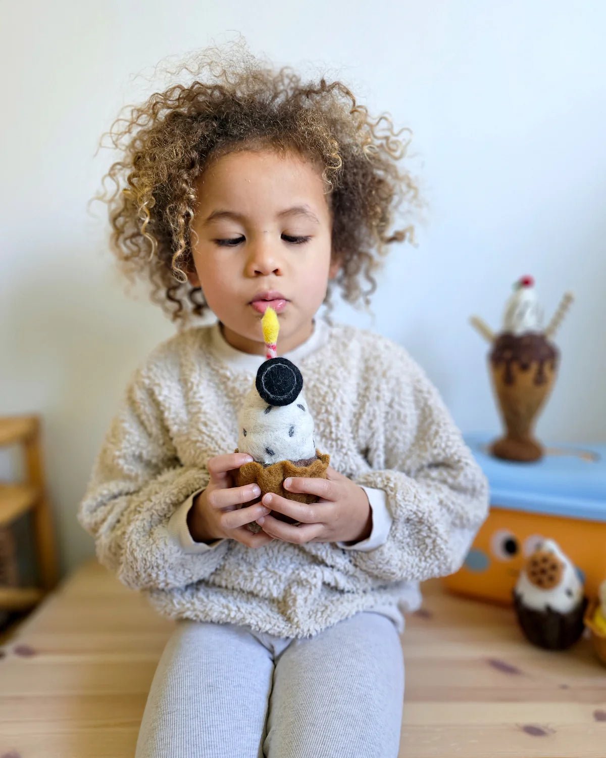 TARA TREASURES | FELT GIANT CUPCAKE - OREO WITH CANDLE by TARA TREASURES - The Playful Collective