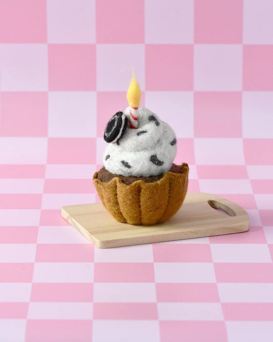 TARA TREASURES | FELT GIANT CUPCAKE - OREO WITH CANDLE by TARA TREASURES - The Playful Collective