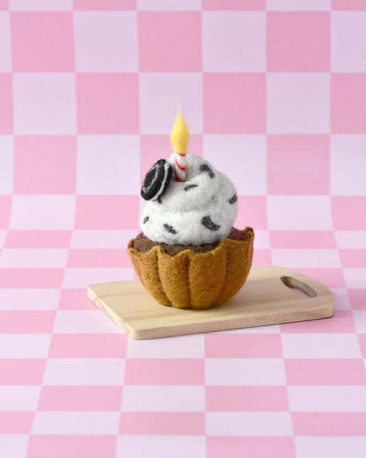 TARA TREASURES | FELT GIANT CUPCAKE - OREO WITH CANDLE by TARA TREASURES - The Playful Collective