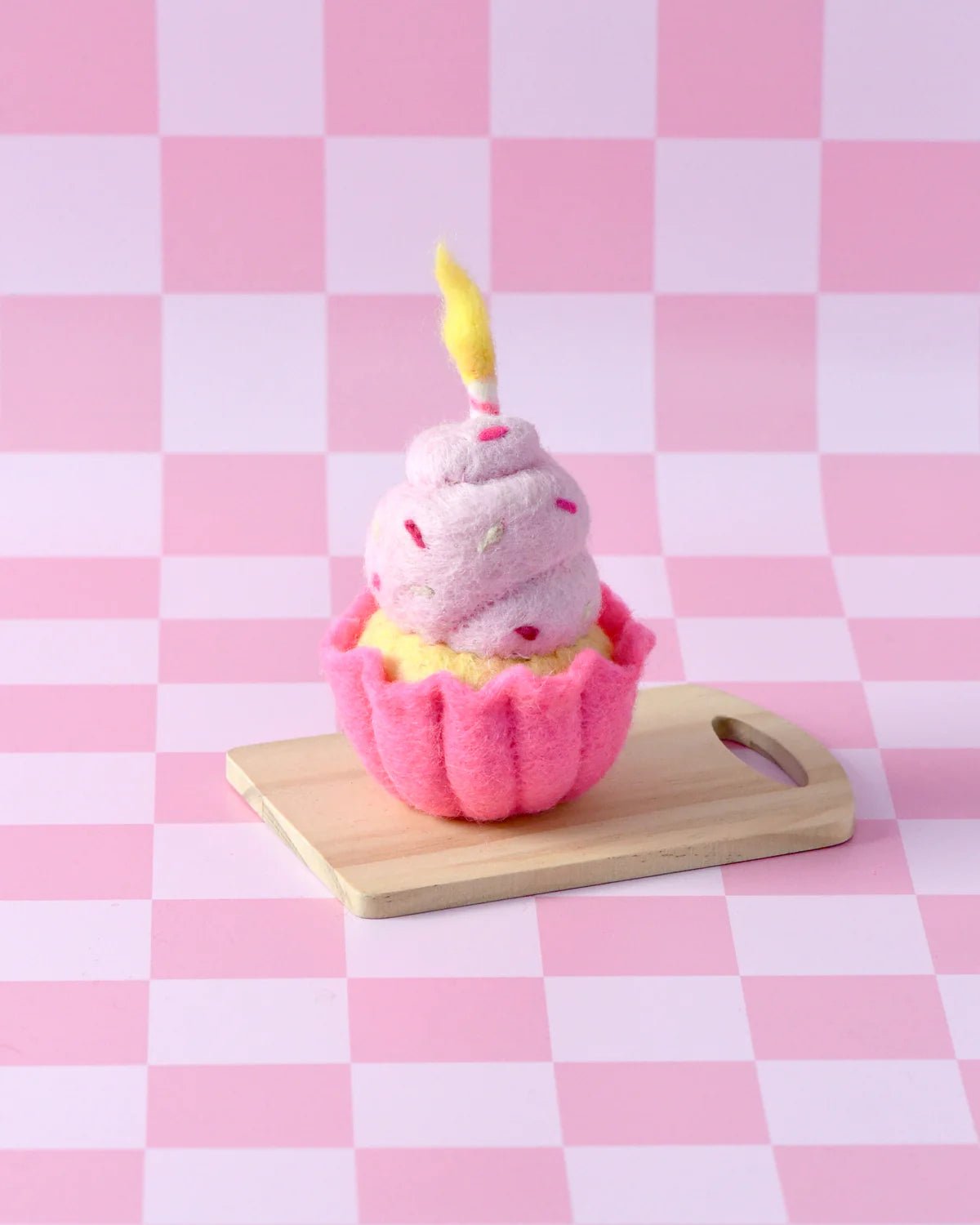 TARA TREASURES | FELT GIANT CUPCAKE - PINK VANILLA WITH CANDLE by TARA TREASURES - The Playful Collective