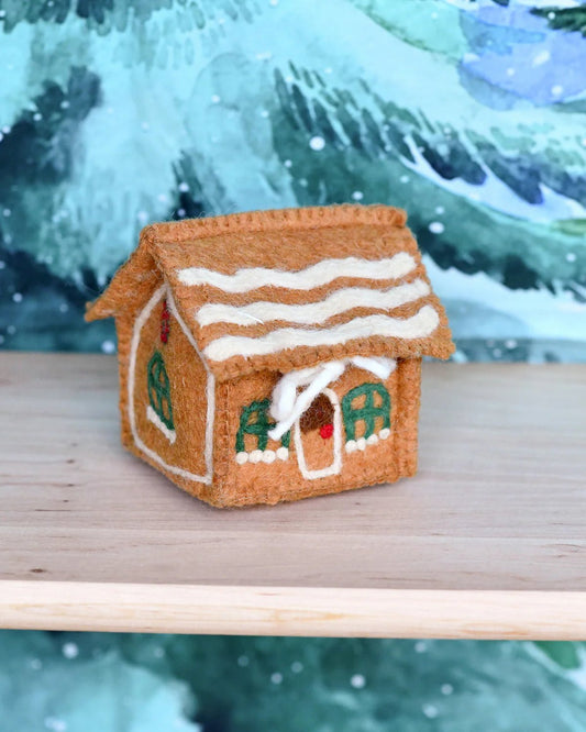 TARA TREASURES | FELT GINGERBREAD HOUSE - GREEN WINDOWS by TARA TREASURES - The Playful Collective