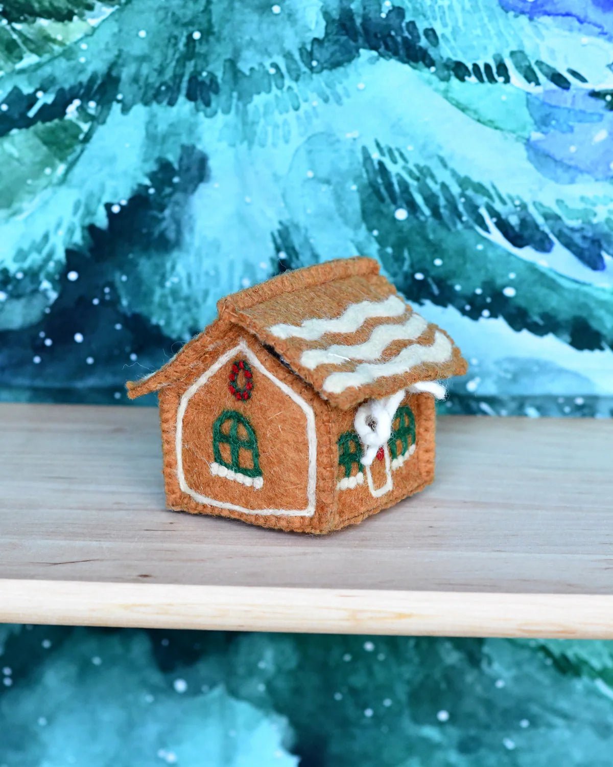 TARA TREASURES | FELT GINGERBREAD HOUSE - GREEN WINDOWS by TARA TREASURES - The Playful Collective