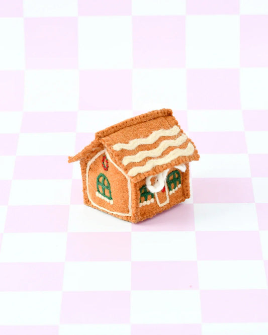 TARA TREASURES | FELT GINGERBREAD HOUSE - GREEN WINDOWS by TARA TREASURES - The Playful Collective