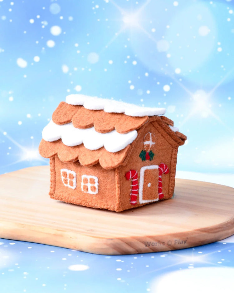 TARA TREASURES | FELT GINGERBREAD HOUSE WITH RED CANDY CANES by TARA TREASURES - The Playful Collective