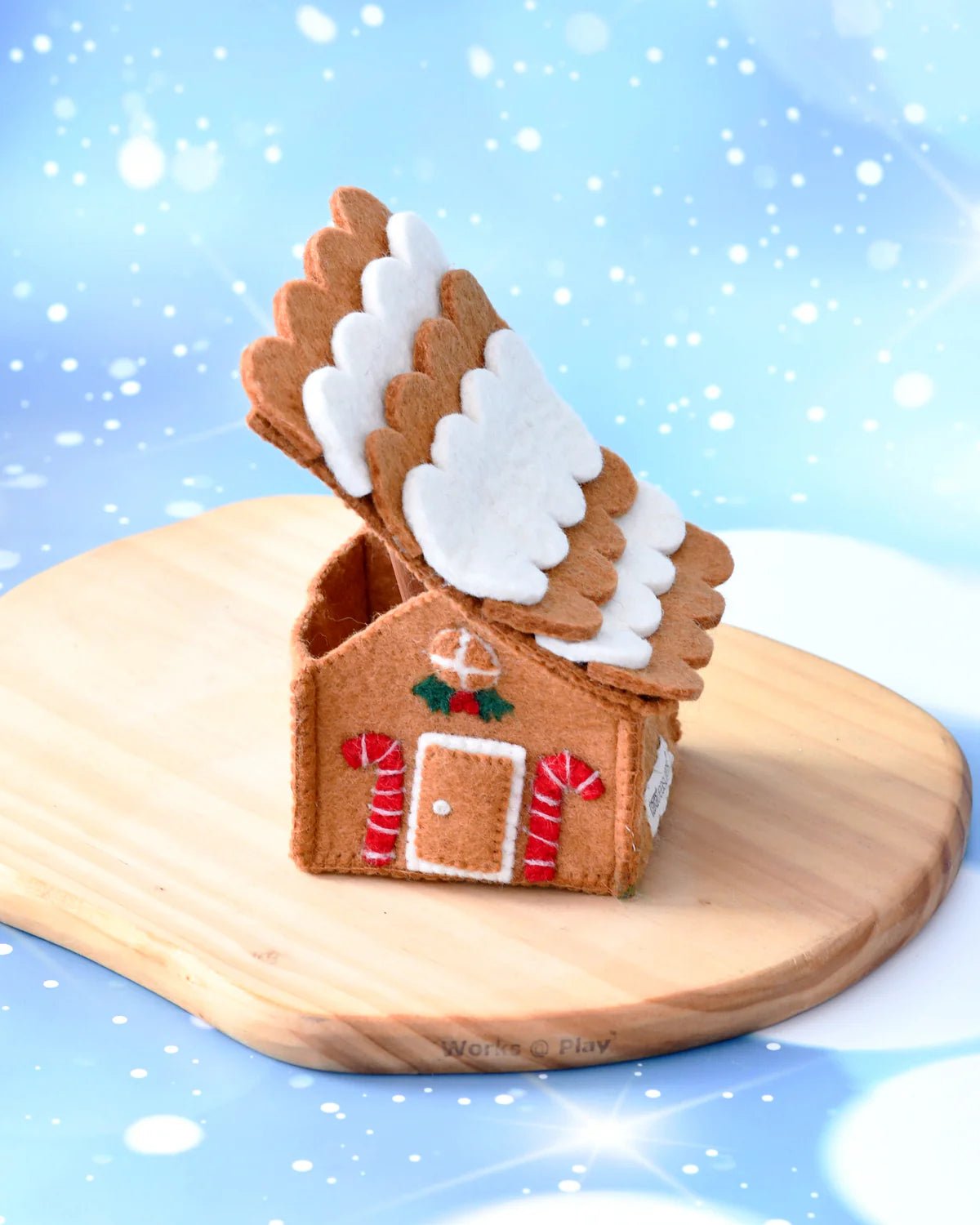 TARA TREASURES | FELT GINGERBREAD HOUSE WITH RED CANDY CANES by TARA TREASURES - The Playful Collective