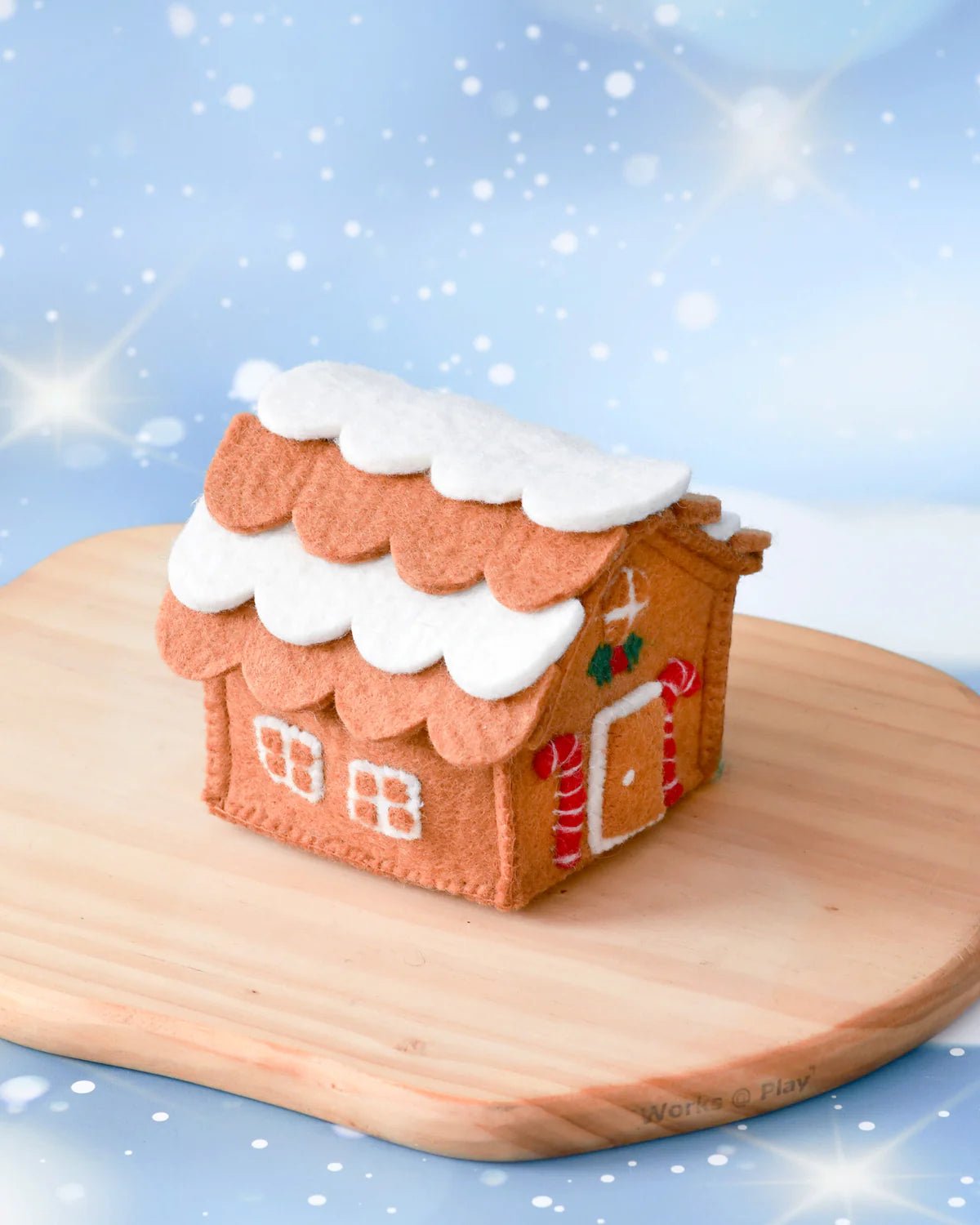 TARA TREASURES | FELT GINGERBREAD HOUSE WITH RED CANDY CANES by TARA TREASURES - The Playful Collective