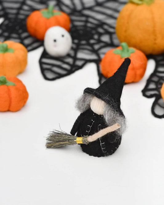 TARA TREASURES | FELT GRAND HIGH WITCH WITH BROOM PEG DOLL by TARA TREASURES - The Playful Collective