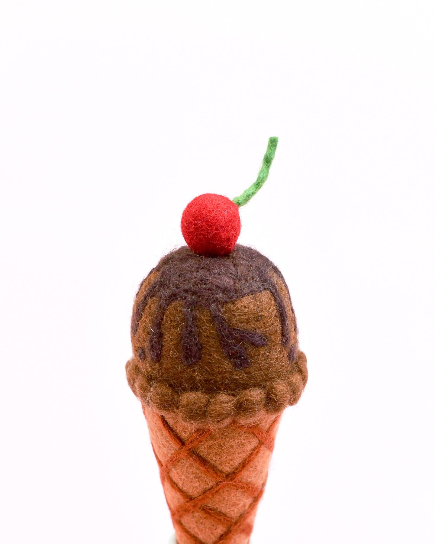 TARA TREASURES | FELT ICE CREAM CONE (MULTIPLE FLAVOURS) *PRE-ORDER* DOUBLE CHOCOLATE WITH CHERRY by TARA TREASURES - The Playful Collective