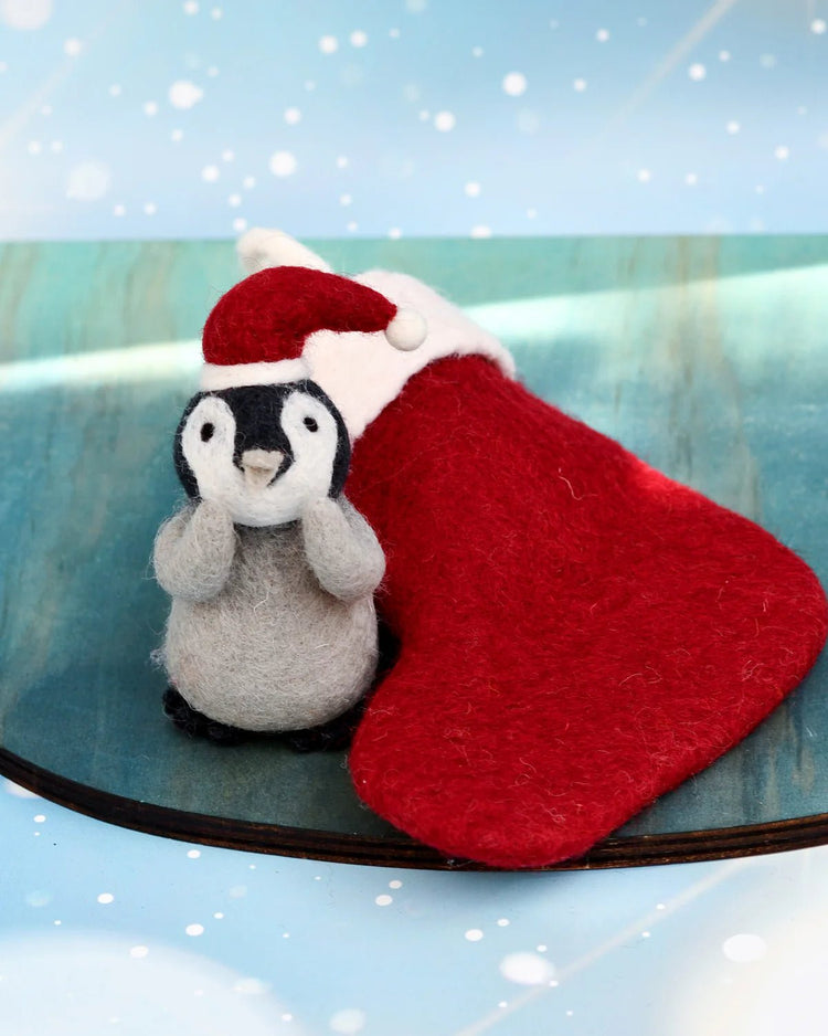 TARA TREASURES | FELT PENGUIN IN STOCKING CHRISTMAS TOY *PRE - ORDER* by TARA TREASURES - The Playful Collective