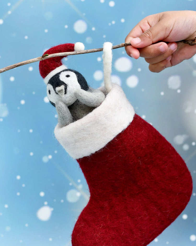 TARA TREASURES | FELT PENGUIN IN STOCKING CHRISTMAS TOY *PRE - ORDER* by TARA TREASURES - The Playful Collective