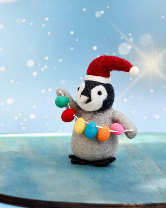 TARA TREASURES | FELT PENGUIN WITH FESTOON LIGHTS CHRISTMAS TOY *PRE - ORDER* by TARA TREASURES - The Playful Collective