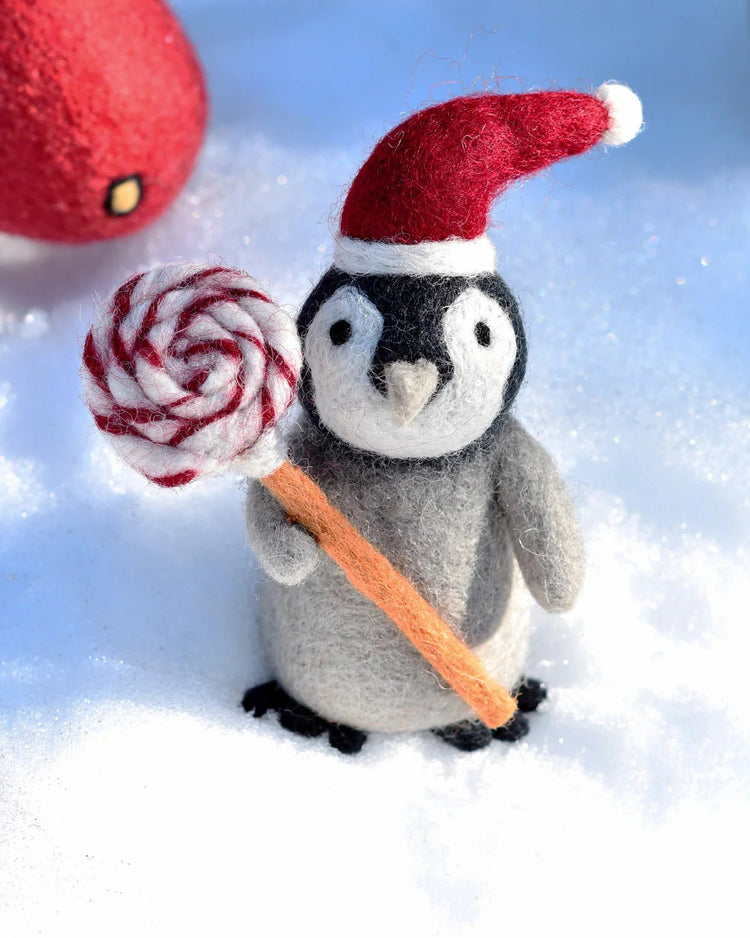 TARA TREASURES | FELT PENGUIN WITH LOLLIPOP CHRISTMAS TOY *PRE - ORDER* by TARA TREASURES - The Playful Collective