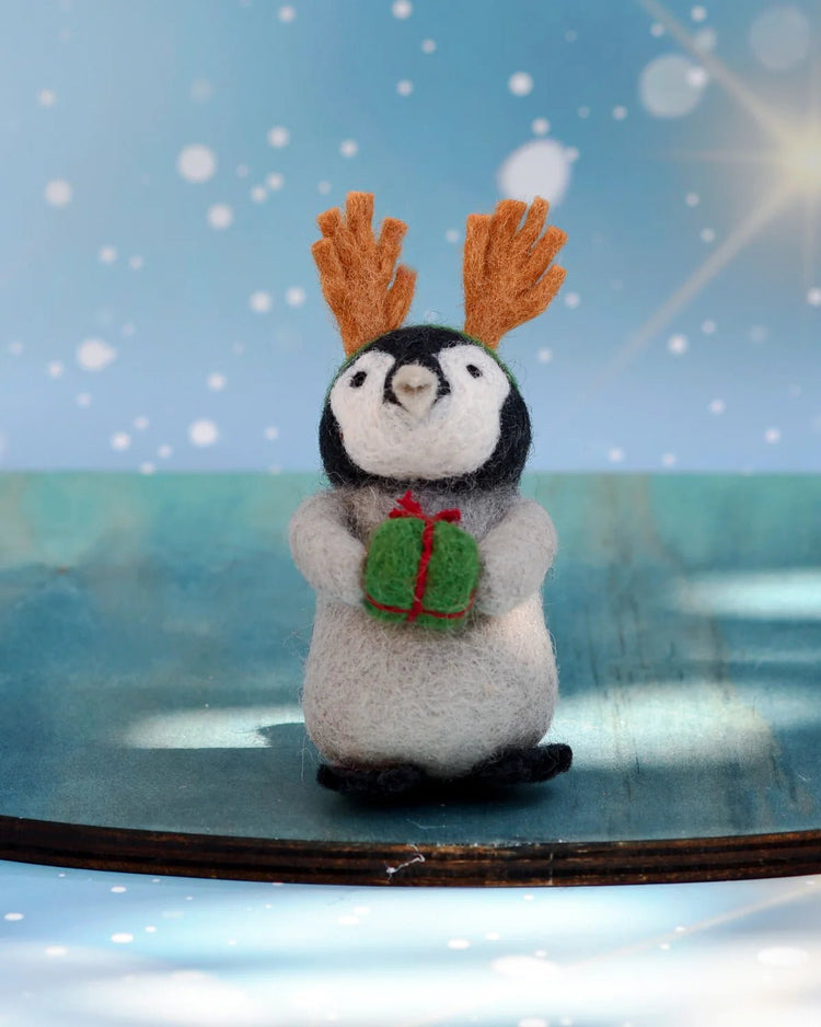 TARA TREASURES | FELT PENGUIN WITH PRESENT CHRISTMAS TOY *PRE - ORDER* by TARA TREASURES - The Playful Collective