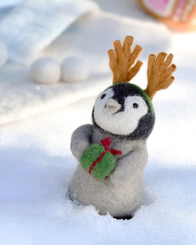 TARA TREASURES | FELT PENGUIN WITH PRESENT CHRISTMAS TOY *PRE - ORDER* by TARA TREASURES - The Playful Collective