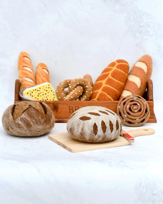 TARA TREASURES | FELT SOURDOUGH BREAD WITH LEAF CUT by TARA TREASURES - The Playful Collective