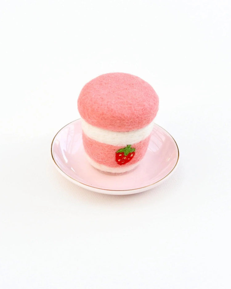 TARA TREASURES | FELT STRAWBERRY YOGHURT BOTTLE *PRE-ORDER* by TARA TREASURES - The Playful Collective