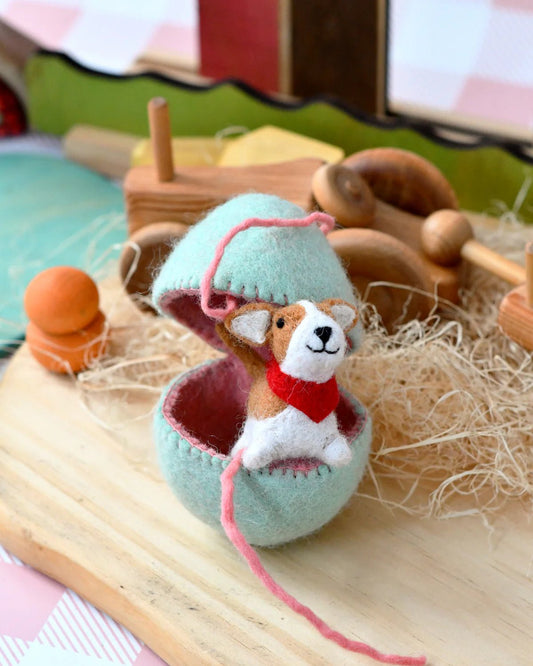 TARA TREASURES | FELT SURPRISE EGG WITH CORGI PUPPY INSIDE by TARA TREASURES - The Playful Collective