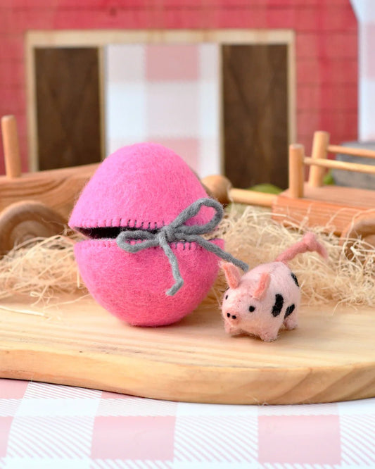 TARA TREASURES | FELT SURPRISE EGG WITH SPOTTED PIGLET INSIDE by TARA TREASURES - The Playful Collective