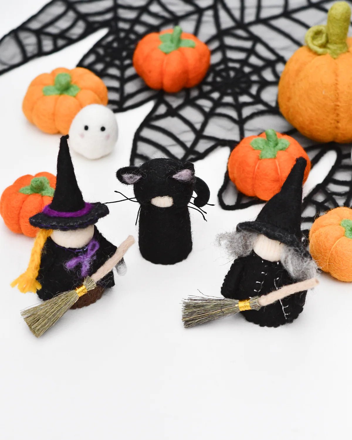 TARA TREASURES | FELT WITCH WITH BROOM PEG DOLL by TARA TREASURES - The Playful Collective