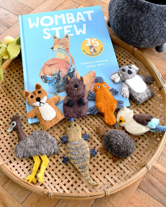 TARA TREASURES | FINGER PUPPET SET FOR WOMBAT STEW BOOK *PRE-ORDER* by TARA TREASURES - The Playful Collective