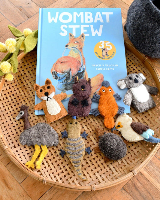 TARA TREASURES | FINGER PUPPET SET FOR WOMBAT STEW BOOK *PRE-ORDER* by TARA TREASURES - The Playful Collective