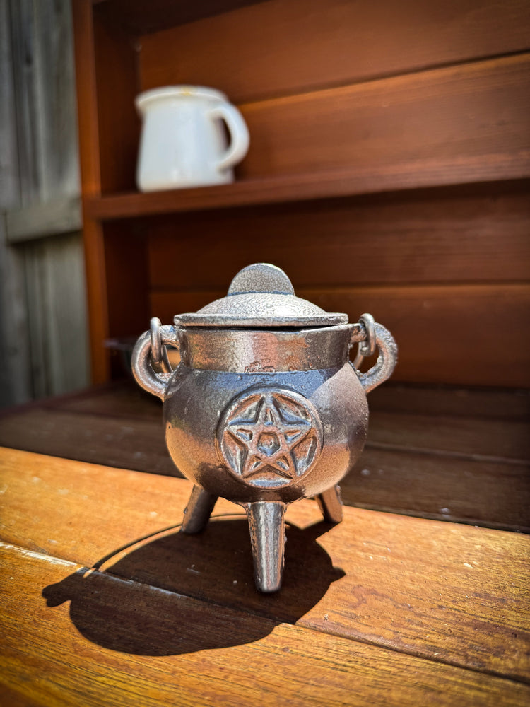 THE PLAYFUL COLLECTIVE | MINI PENTAGRAM CAST IRON CAULDRON - SILVER by THE PLAYFUL COLLECTIVE - The Playful Collective