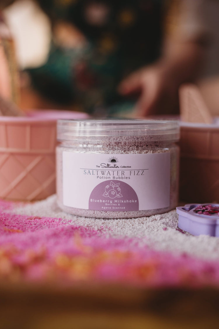 THE SALTWATER COLLECTIVE | BLUEBERRY MILKSHAKE MEDIUM SALTWATER FIZZ POTION BUBBLES - POTION PLAY INGREDIENT by THE SALTWATER COLLECTIVE - The Playful Collective