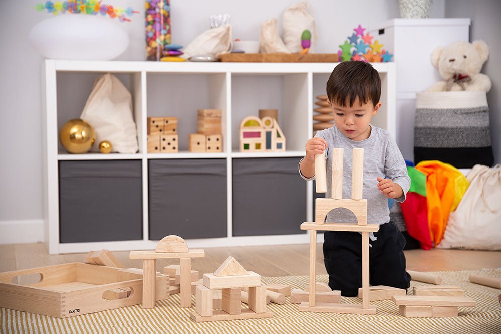 TICKIT | NATURAL WOODEN JUMBO BLOCK SET 54PCS by TICKIT - The Playful Collective