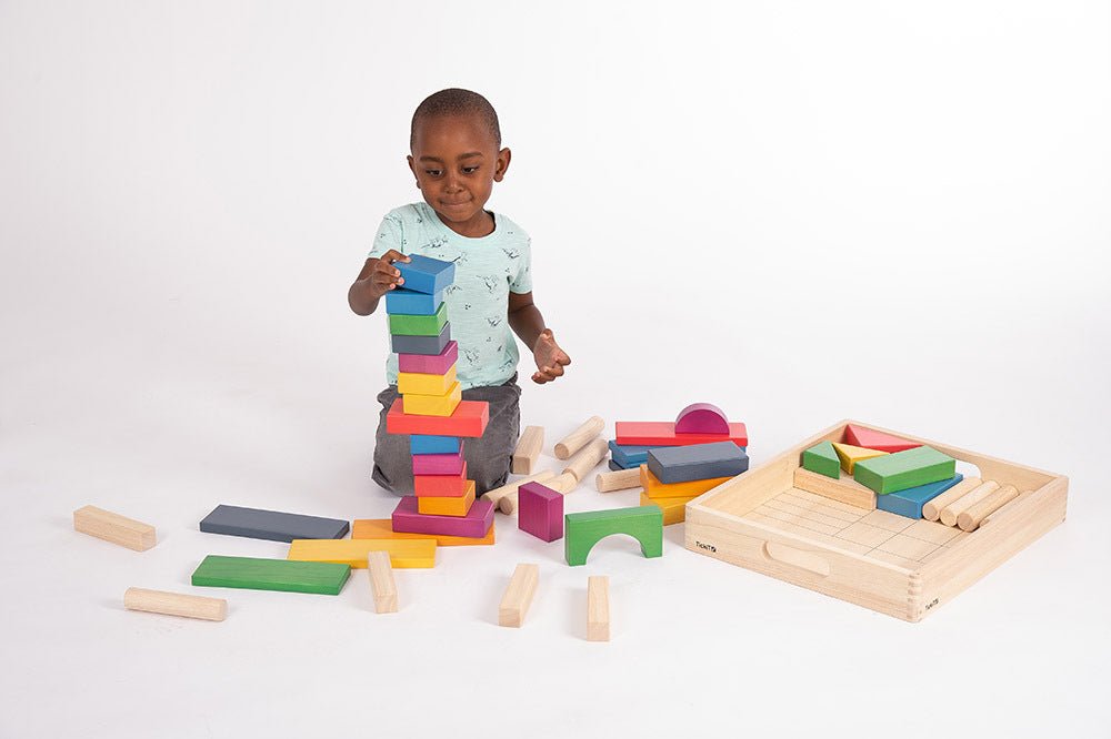 TICKIT | RAINBOW WOODEN JUMBO BLOCK SET 54PCS by TICKIT - The Playful Collective