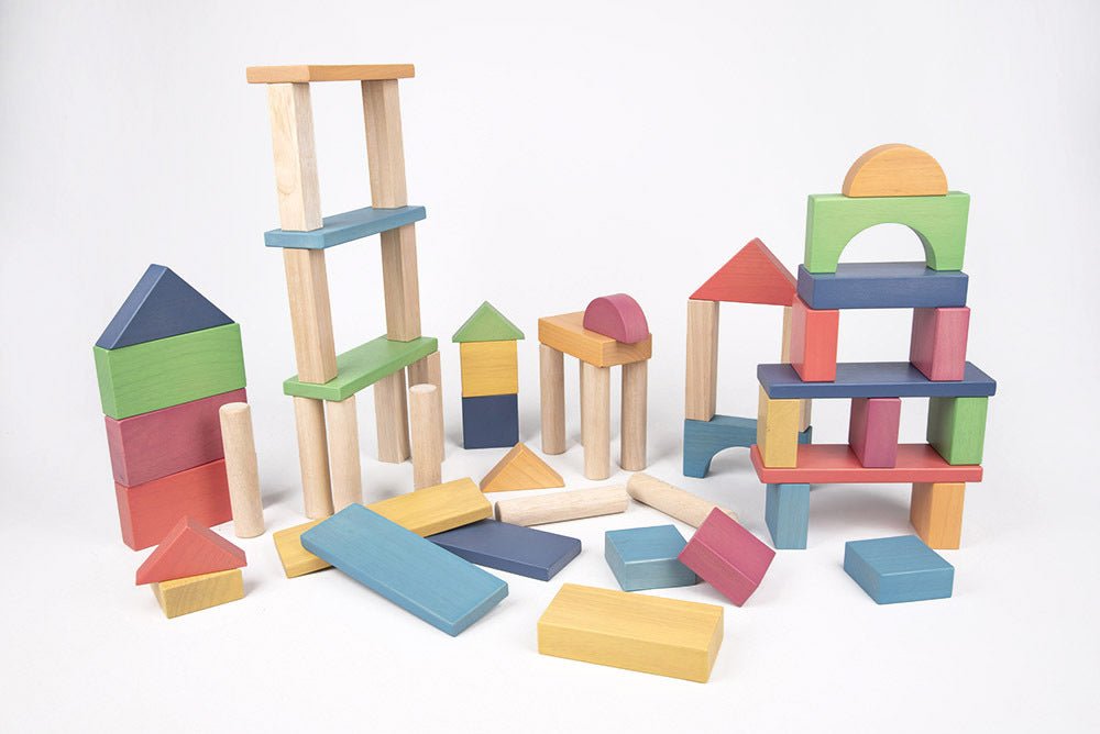 TICKIT | RAINBOW WOODEN JUMBO BLOCK SET 54PCS by TICKIT - The Playful Collective