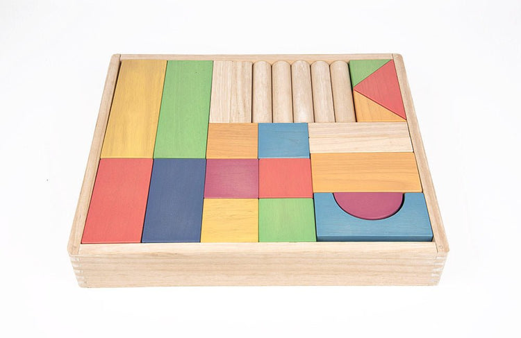 TICKIT | RAINBOW WOODEN JUMBO BLOCK SET 54PCS by TICKIT - The Playful Collective