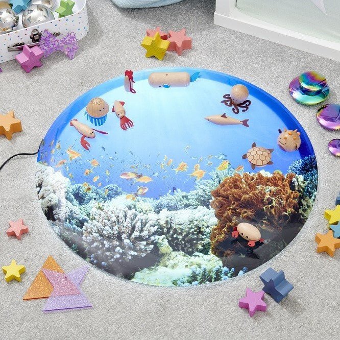 TICKIT | ROUND LED LIGHT PANEL 600MM WITH 3 PLAY MATS by TICKIT - The Playful Collective