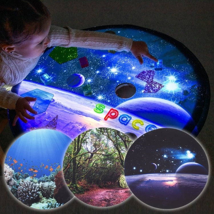 TICKIT | ROUND LED LIGHT PANEL 600MM WITH 3 PLAY MATS by TICKIT - The Playful Collective