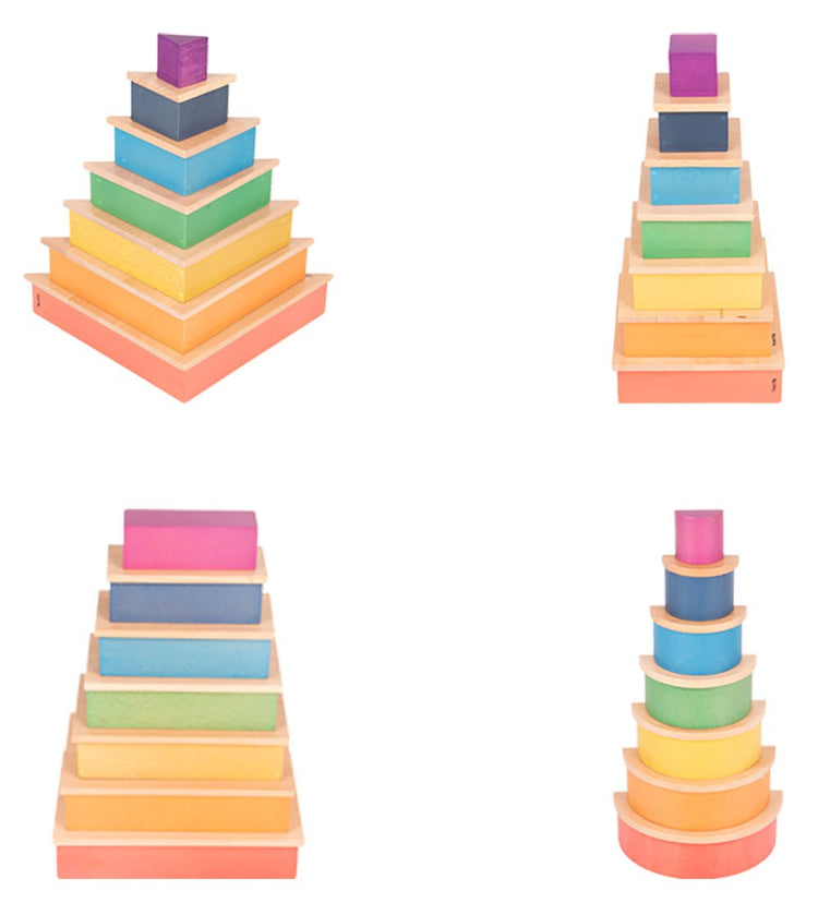 TICKIT | WOODEN ARCHITECT SHAPES SET OF 52 (RAINBOW & NATURAL SETS COMBINED) by TICKIT - The Playful Collective