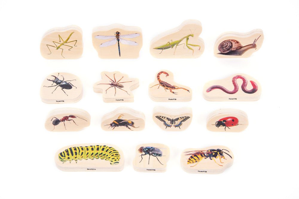 TICKIT | WOODEN MINIBEASTS 15PCS by TICKIT - The Playful Collective