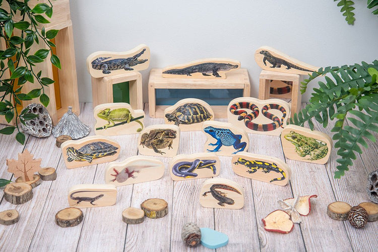 TICKIT | WOODEN WILD ANIMALS BLOCKS - 15PCS by TICKIT - The Playful Collective