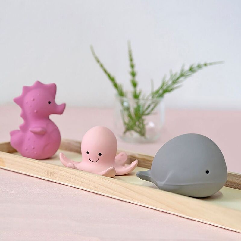 TIKIRI | NATURAL RUBBER BABY RATTLE & BATH TOY SET - MY FIRST OCEAN ANIMALS by TIKIRI - The Playful Collective