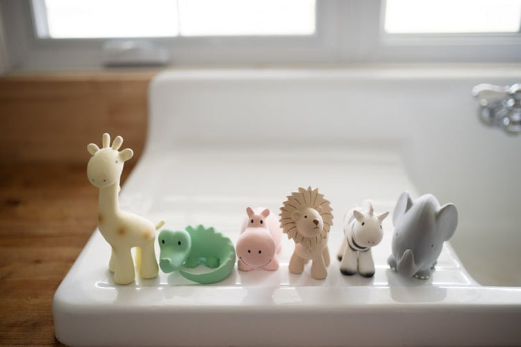 TIKIRI | NATURAL RUBBER BABY RATTLE & BATH TOY SET - MY FIRST ZOO ANIMALS by TIKIRI - The Playful Collective