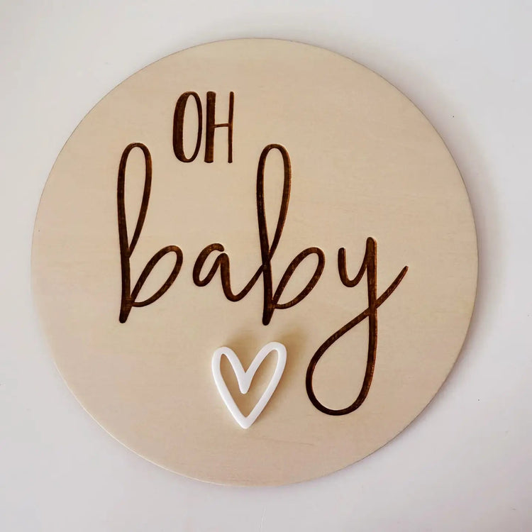TIMBER TINKERS | BIRTH ANNOUNCEMENT SIGN - OH BABY HEART by TIMBER TINKERS - The Playful Collective