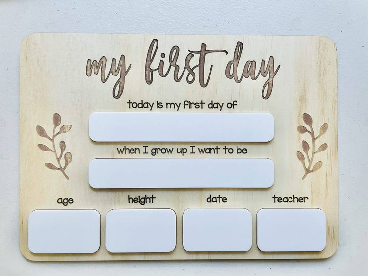 TIMBER TINKERS | FIRST DAY OF SCHOOL BOARD Whiteboard by TIMBER TINKERS - The Playful Collective