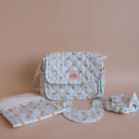 TINY HARLOW | CONVERTIBLE DOLL'S NAPPY BAG SET - BLUE DUCKY *PRE - ORDER* by TINY HARLOW - The Playful Collective