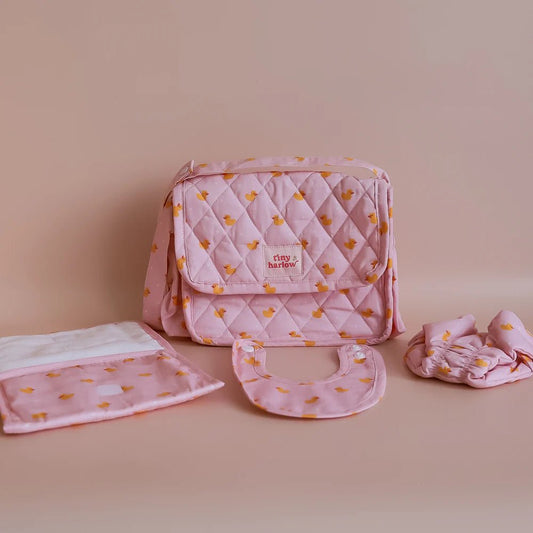 TINY HARLOW | CONVERTIBLE DOLL'S NAPPY BAG SET - PINK DUCKY *PRE - ORDER* by TINY HARLOW - The Playful Collective