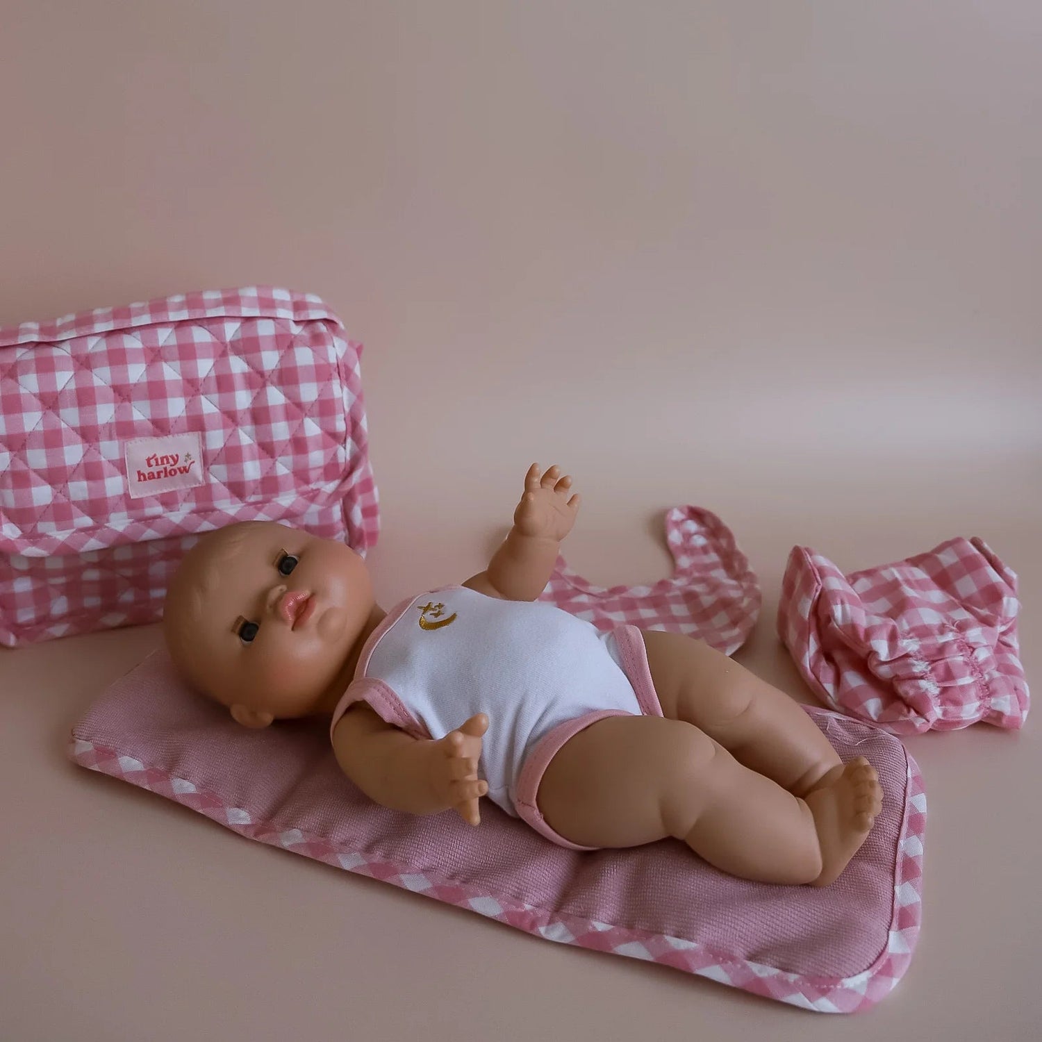 TINY HARLOW | CONVERTIBLE DOLL'S NAPPY BAG SET - PINK GINGHAM *PRE - ORDER* by TINY HARLOW - The Playful Collective